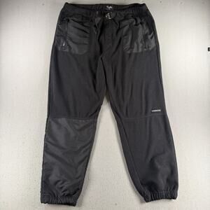 Primitive Skateboarding Polar Fleece Pants Men's XL Black Nylon Panel Joggers